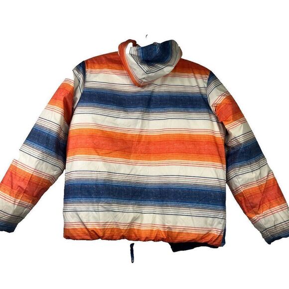 The North Face Boys' Reversible Hooded Jacket Blue Striped Size XLarge 18/20 - Picture 3 of 9